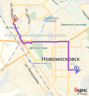 Маршрут по Новомосковску