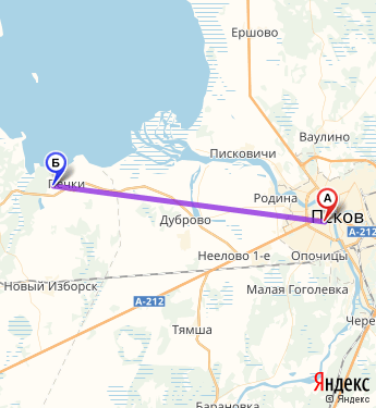 Маршрут из Пскова в Калки