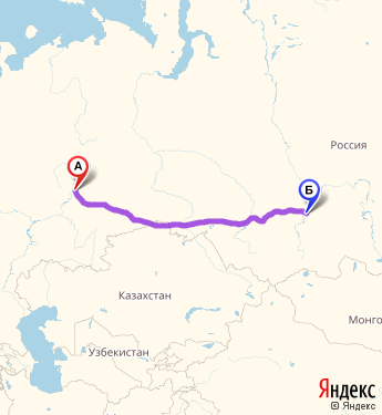 Маршрут из Перми в Красноярск