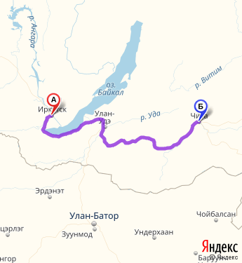 Иркутск чита карта расстояние