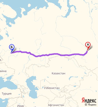 Маршрут из Томска в Москву