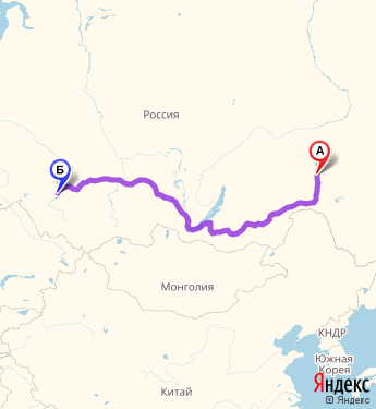 Маршрут из Нерюнгри в Новосибирск