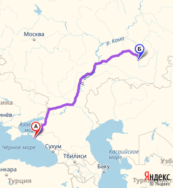 Маршрут из Новороссийска в Стерлитамак