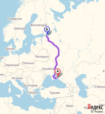 Маршрут из Керчи в Санкт-Петербург