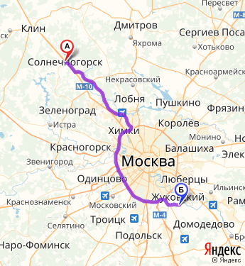 Маршрут из Солнечногорска в Молоково-1