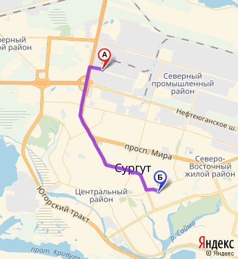 Маршрут по Сургуту