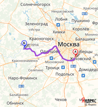 Маршрут из Москвы в Луцино