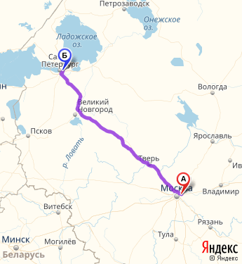 Маршрут из Балашихи в Кудрово