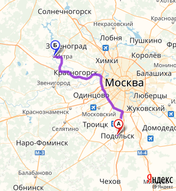 От подольска до москвы карта