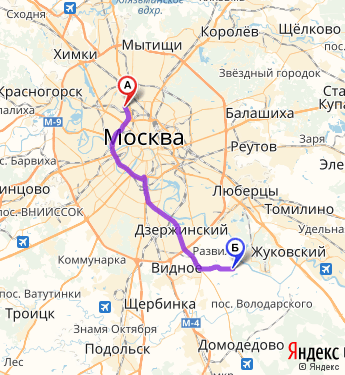 Маршрут из Москвы в Молоковский