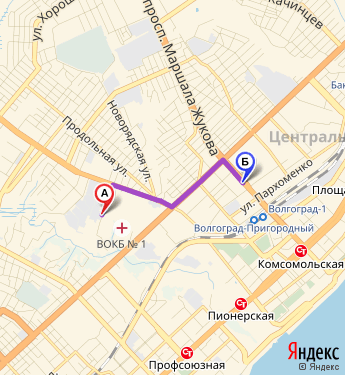Маршрут по Волгограду