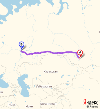 Маршрут из Тюмени в Казань