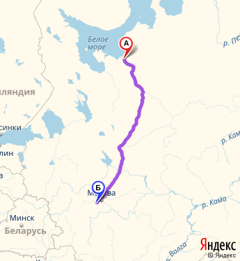 Маршрут из Архангельска в Апрелевку