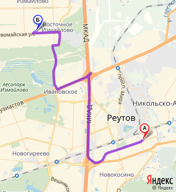 Карта метро реутово