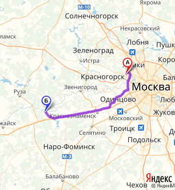 Звенигород москва карта