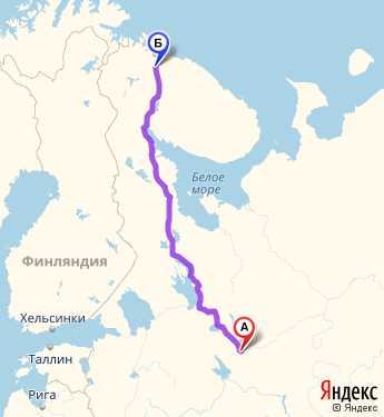 Карта дороги от мурманска до москвы