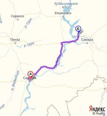 Маршрут из Саратова в Тольятти