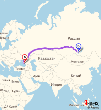 Маршрут из Сочи в Иркутск