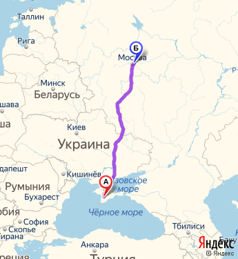 Маршрут из Симферополя в Балашиху