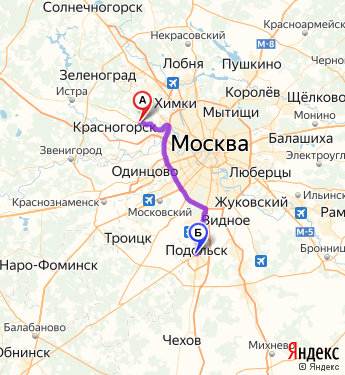 Подольск москва карта