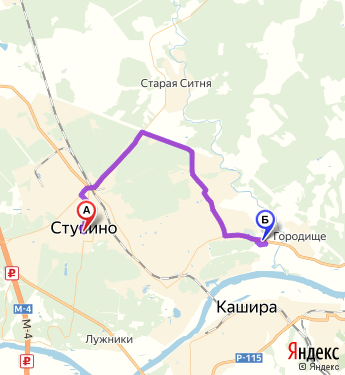 Карта ступино кашира