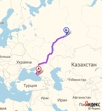 Маршрут из Сочи в Пермь