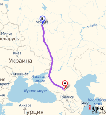 Маршрут из Прималкинского в Москву