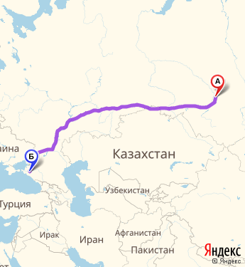 Маршрут из Северска в Краснодар