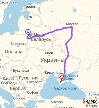 Маршрут из Симферополя в Гродно