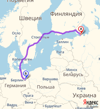 Маршрут из Санкт-Петербурга в Берлин