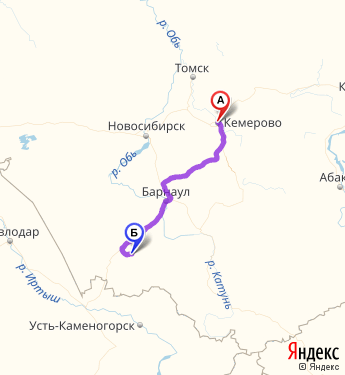 Трасса кемерово барнаул карта