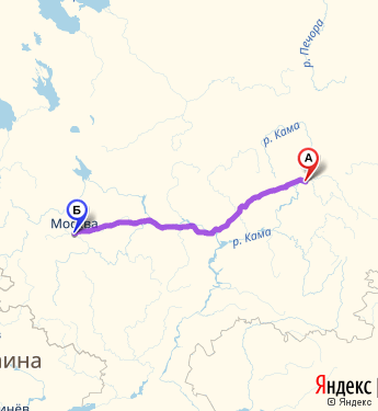 Маршрут из Перми в Москву