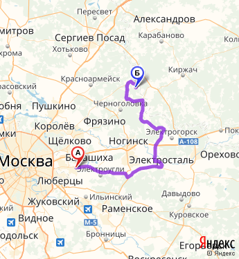 Пушкино электросталь карта