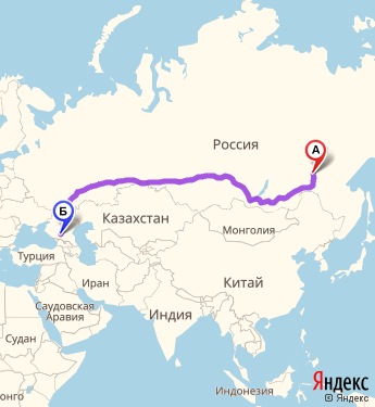Маршрут из Нерюнгри в Минеральные Воды