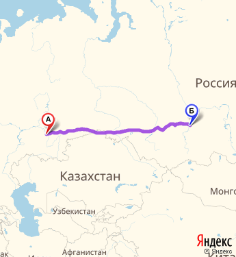 Маршрут из Уфы в Красноярск