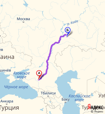 Маршрут из Ставрополя в Самару