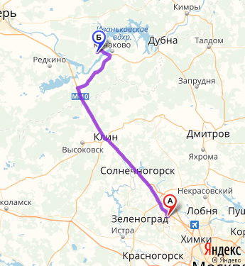 Маршрут из Зеленограда в Новенький