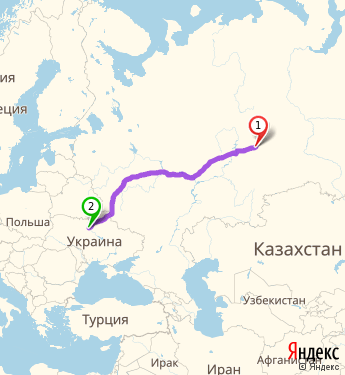 Маршрут из Нижней Туры в Киев