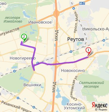 Карта метро реутово