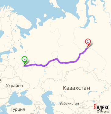 Маршрут из Сургута в Истру