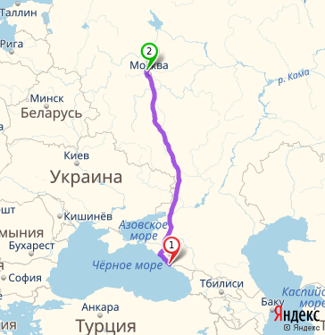 Маршрут из Сочи в Химки