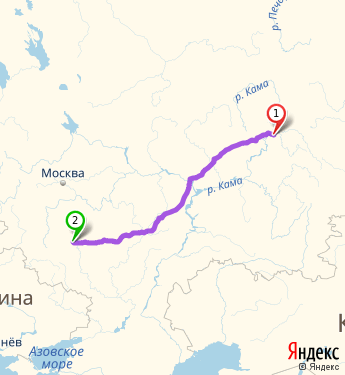 Маршрут из Перми в Ельца
