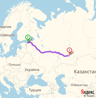 Маршрут из Уфы в Ивангорода