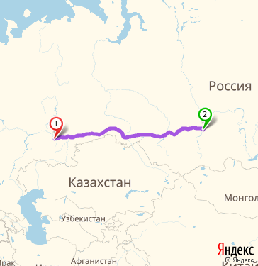 Маршрут из Уфы в Красноярск