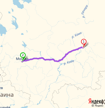 Маршрут из Перми в Москву