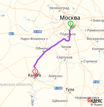 Карта от калуги до москвы