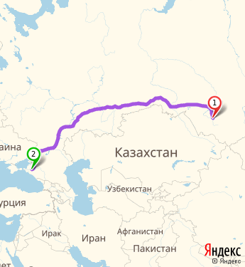Маршрут из Барнаула в Краснодар