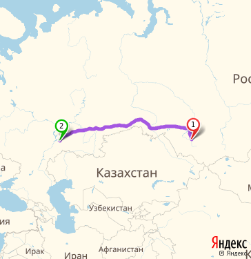 Маршрут из Барнаула в Самару