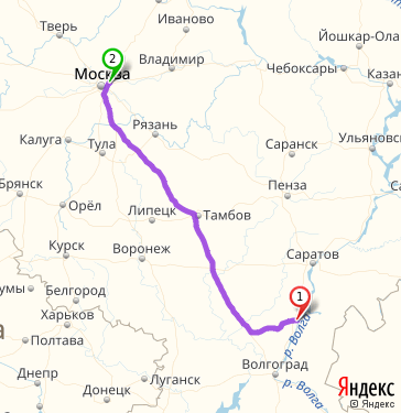 Маршрут из Камышина в Балашиху