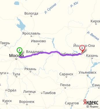 Маршрут из Новочебоксарска в Щелково